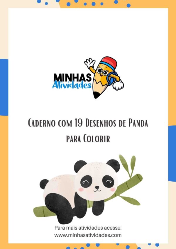 Caderno com 19 Desenhos de Panda para Colorir