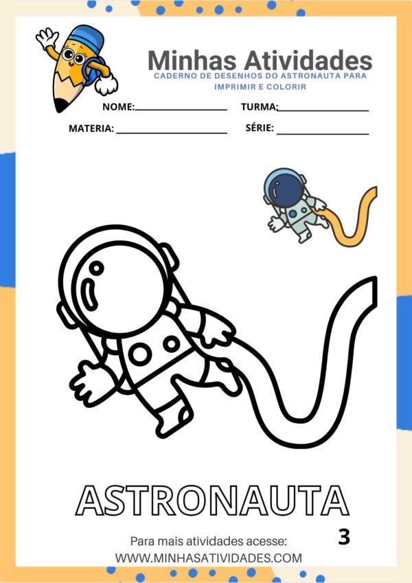 Desenhos de astronauta para educaÃ§Ã£o infantil