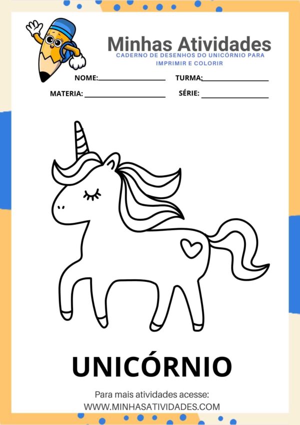desenho para colorir unicornio